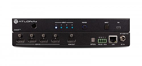 Atlona Juno 451 4K HDR Four-Input HDMI Switcher with Auto-Switching and Return Optical Audio