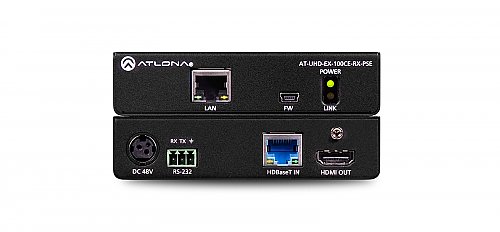 Atlona UHD-EX-100CE-RX-PSE 4K/UHD Power Sourcing HDMI Over 100 M HDBaseT Receiver with Ethernet, Control, and PoE