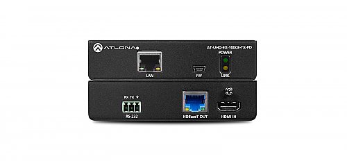 Atlona UHD-EX-100CE-TX-PD 4K/UHD Remote Powered HDMI Over 100 M HDBaseT Transmitter with Ethernet, Control, and PoE